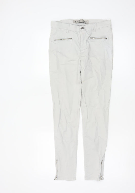 Denim Co. Women’s Grey Size 8 Skinny Trousers Ankle Zip Stretch