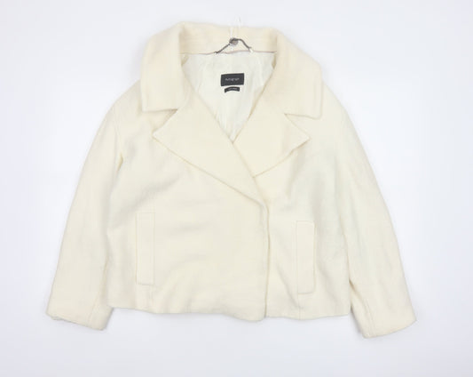 M&S Autograph Women’s Ivory UK 14 Wool Blend Pea Coat Jacket