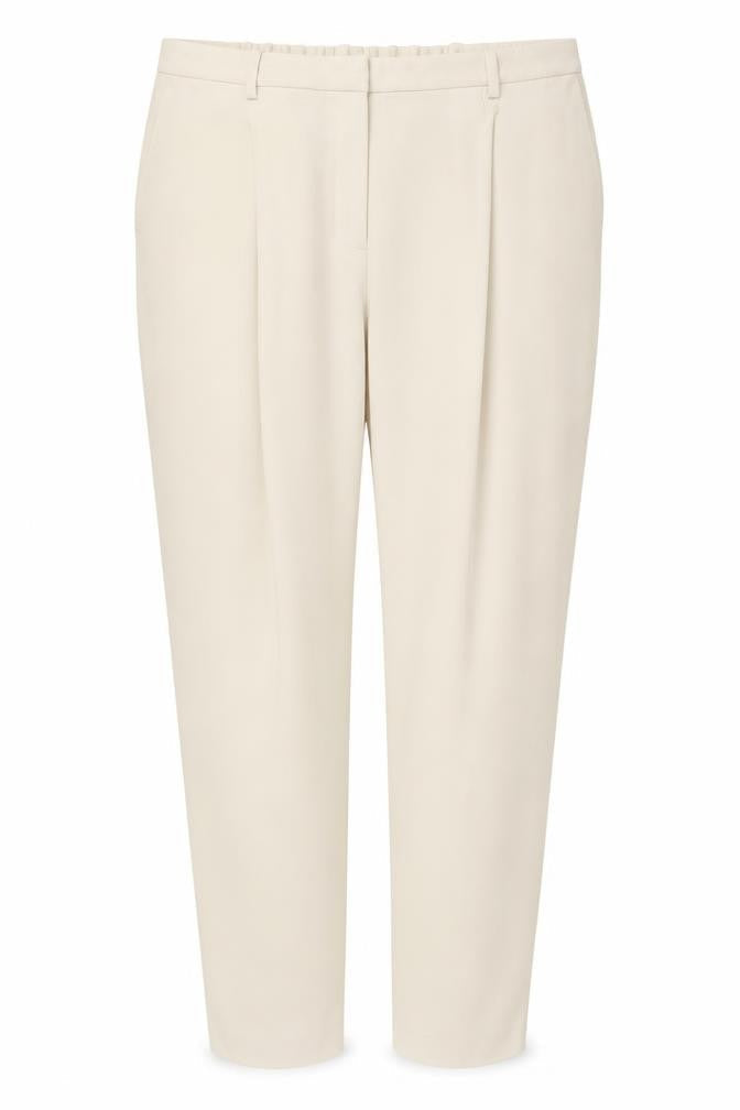 Marks & Spencer Women Ivory UK 24 Short Tapered Ankle Grazer Trousers