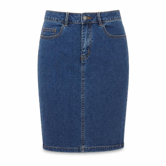 Vero Moda Women Blue M Denim High Rise Pencil Knee Length Skirt