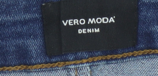 Vero Moda Women Blue M Denim High Rise Pencil Knee Length Skirt