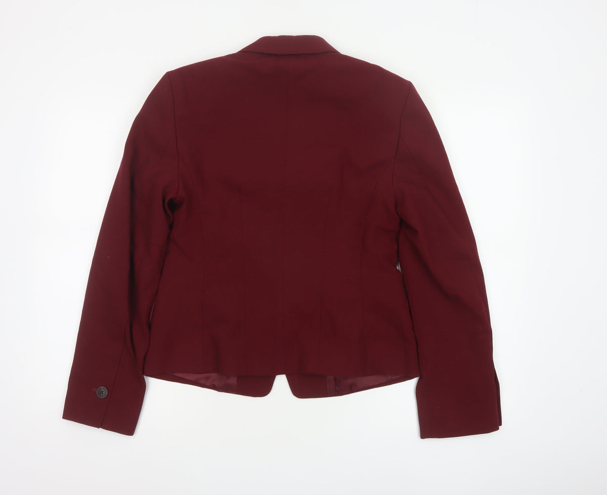 Marks & Spencer Women Red UK 10 Tailored Lined 3 Button Blazer