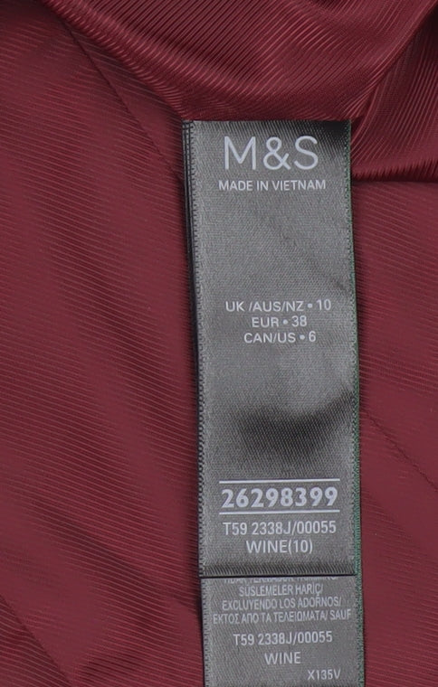 Marks and Spencer Women Red UK 10 Tailored Lined 3 Button Blazer