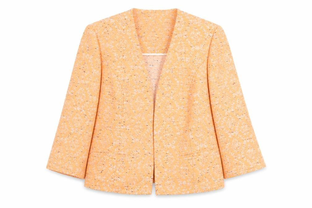 Marks & Spencer Women Orange UK 12 Geometric Open Front Blazer