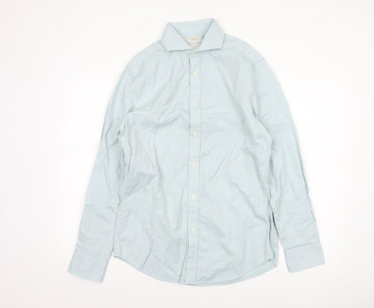 Moss Men’s Blue 15.5 Slim Fit Cotton Long Sleeve Formal Shirt