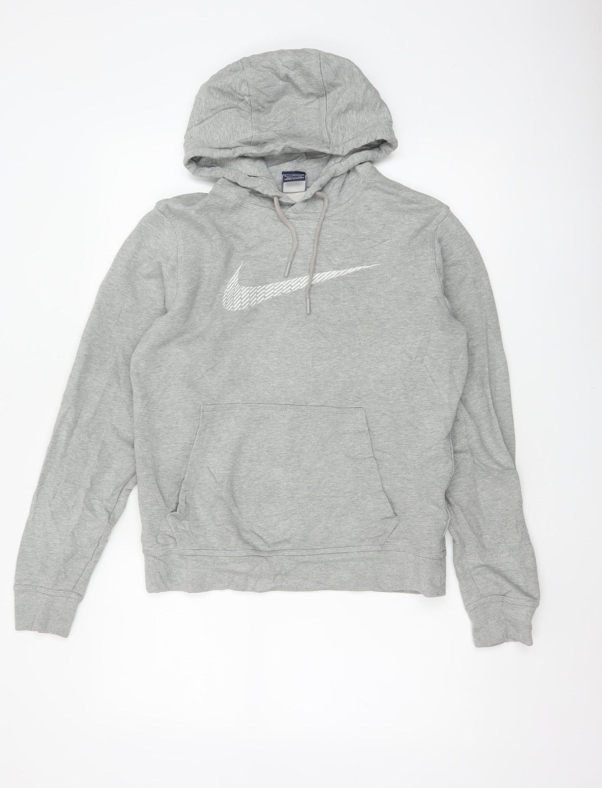Nike Women Grey S Pullover Hoodie Logo Cotton Fleece Pocket
