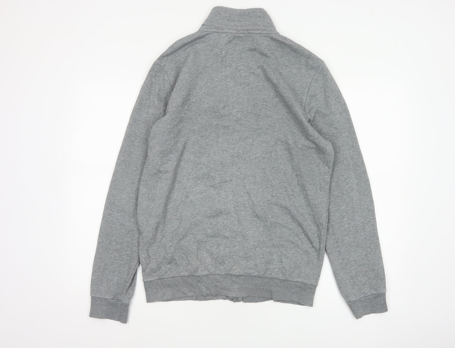 Puma Men Grey Size S Basic Full Zip Sports Jacket Logo
