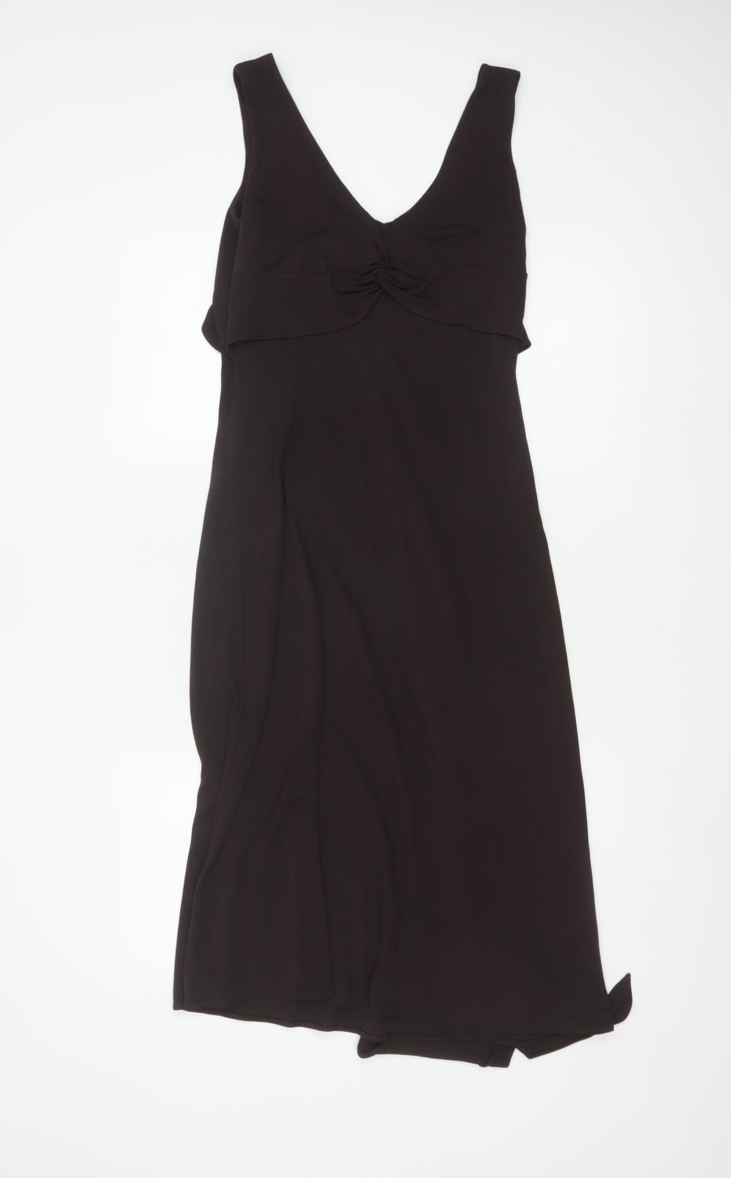 Monsoon Women Black Size 10 Maxi V-Neck Ruffle Formal Dress