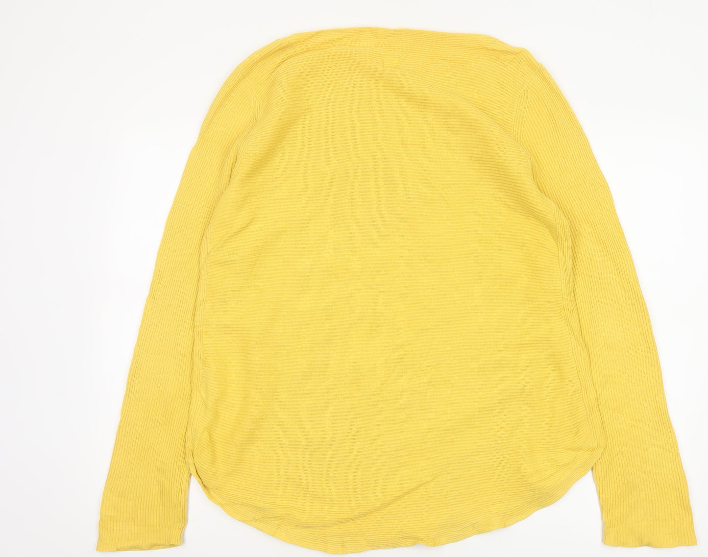 John Lewis Women Yellow Cotton Knit Pullover Jumper Size 14