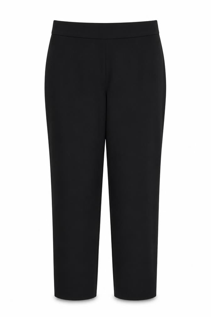 M&S Women Black UK 16 Regular High Rise Straight Leg Trousers