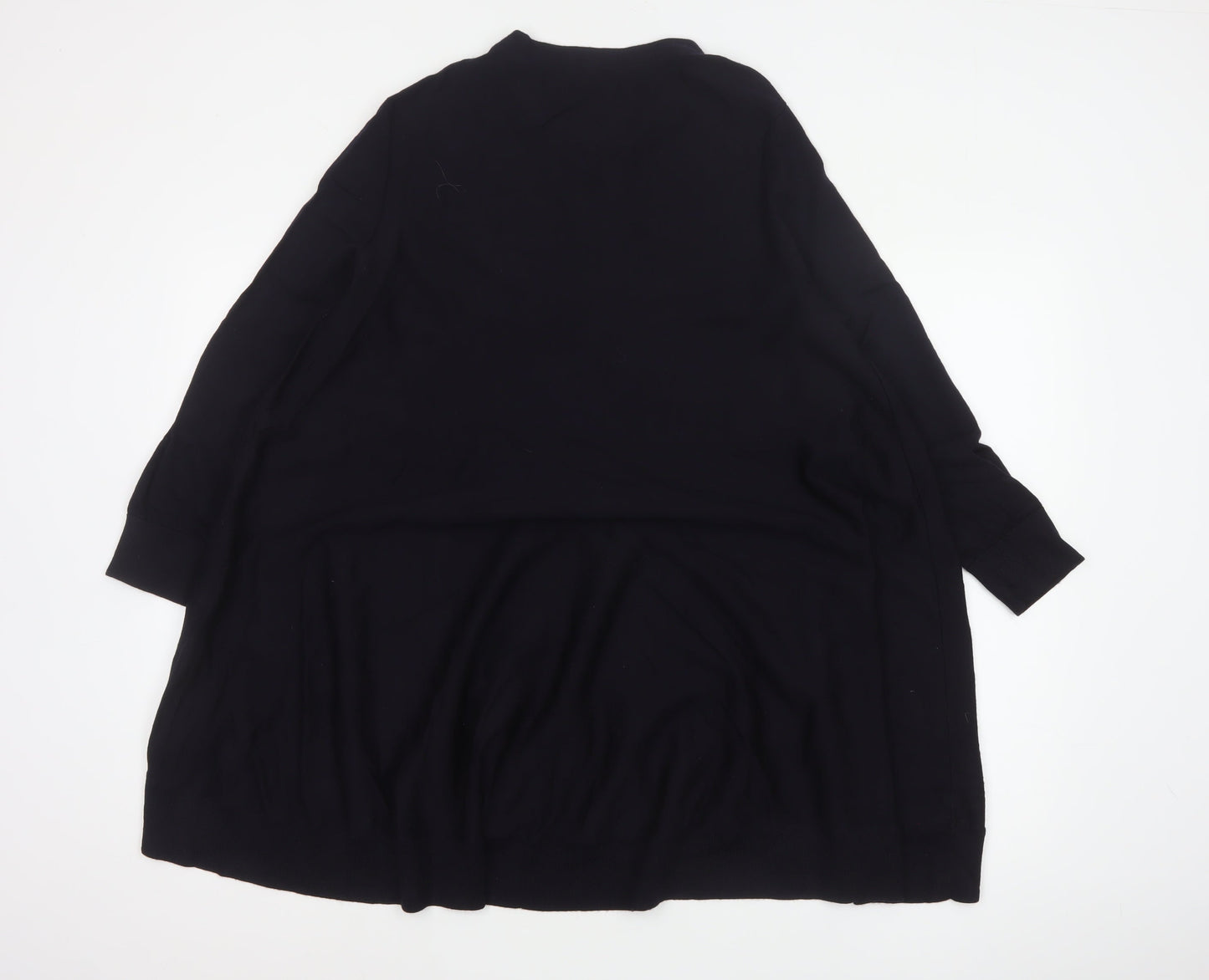 COS Women Black Size 16 Wool Knit Jumper Dress Long Sleeve
