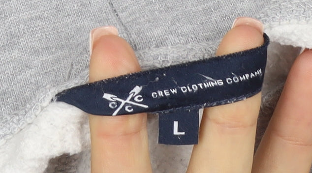 Crew Clothing Company Men’s Grey L Sweat Shorts Drawstring Logo Pockets