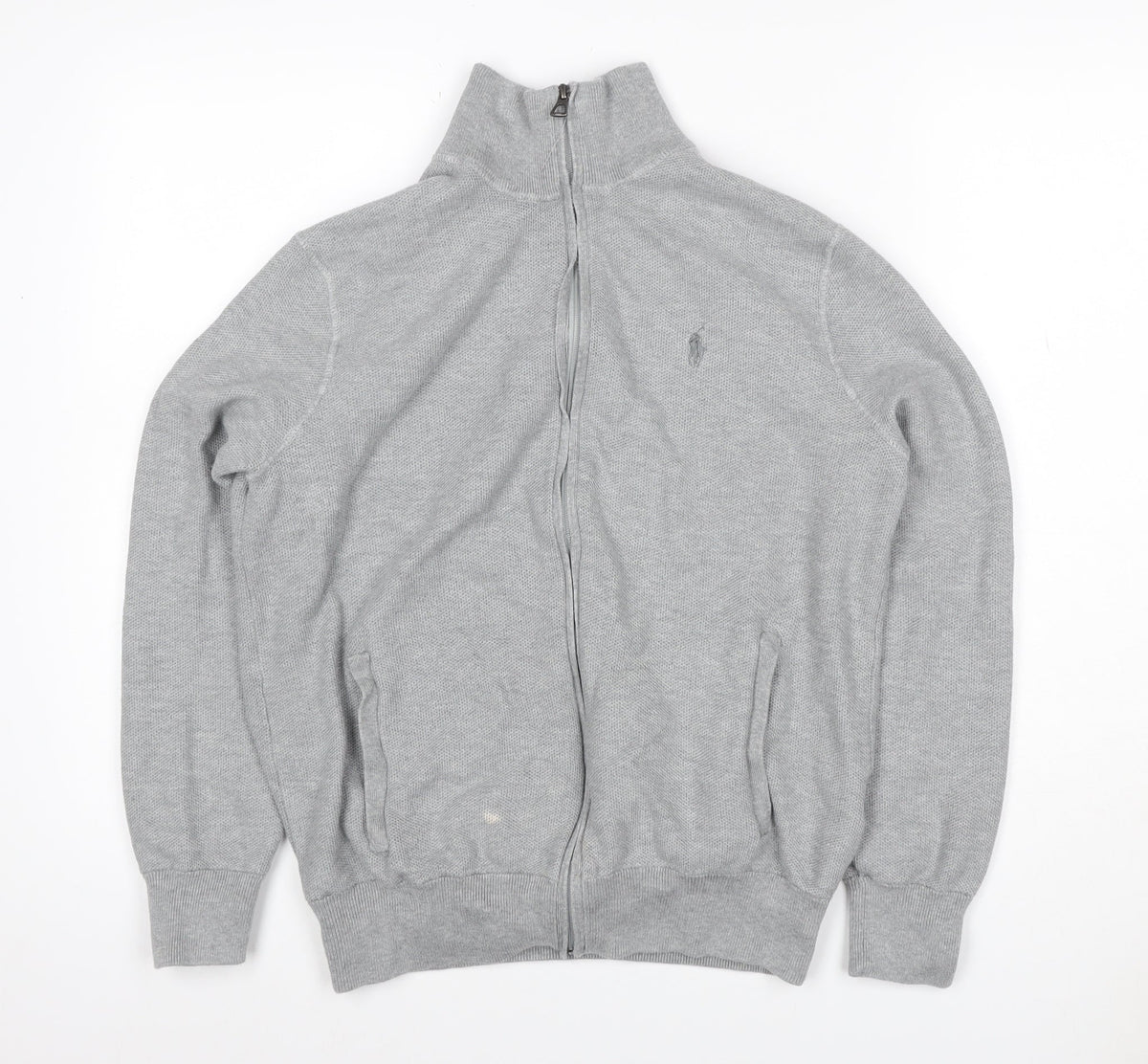 Polo Ralph Lauren Men’s Grey S Full Zip Pima Cotton Knit Sweatshirt