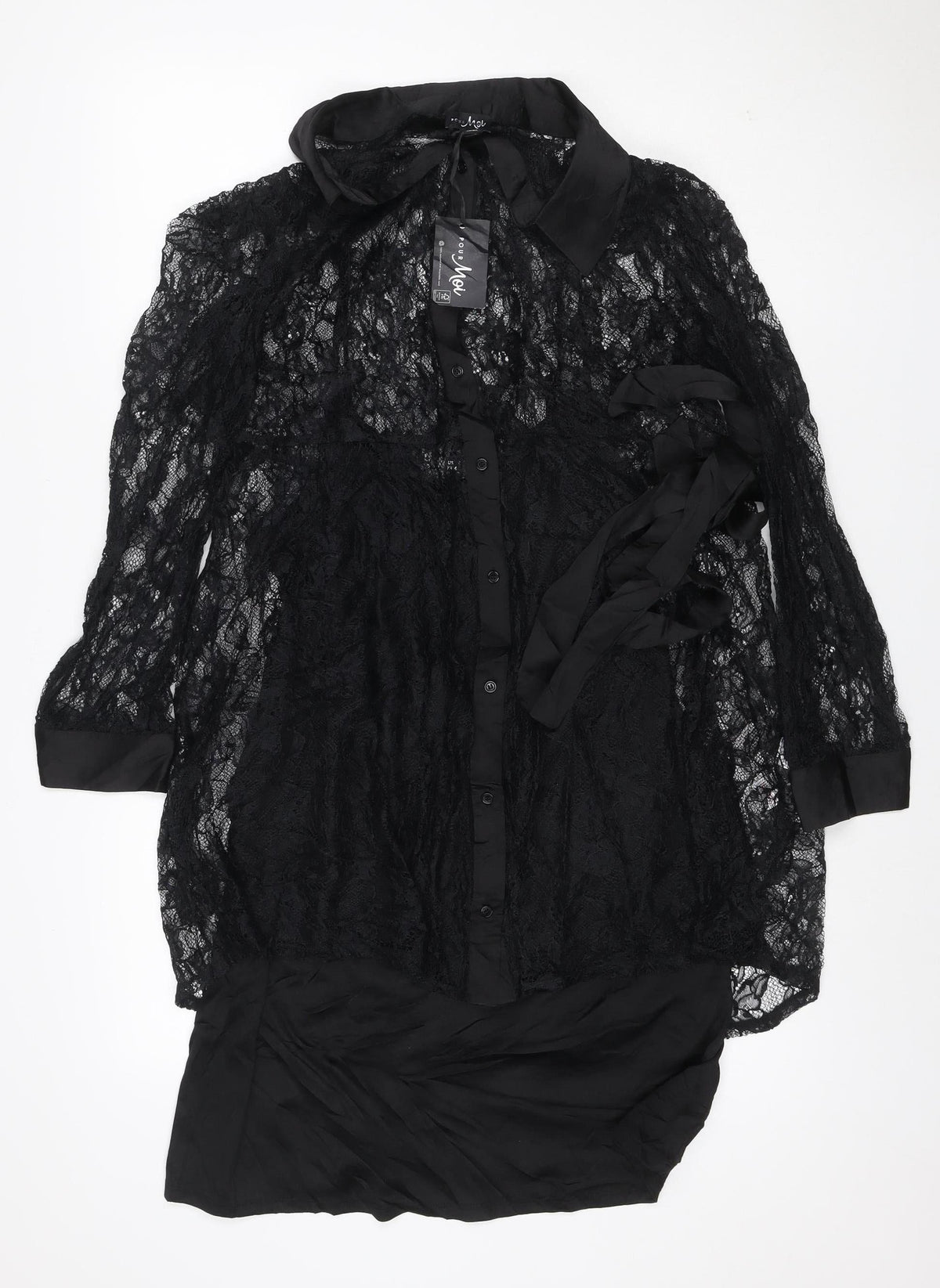 Pour Moi Women’s Black UK 16 Lace Fit & Flare Knee Dress