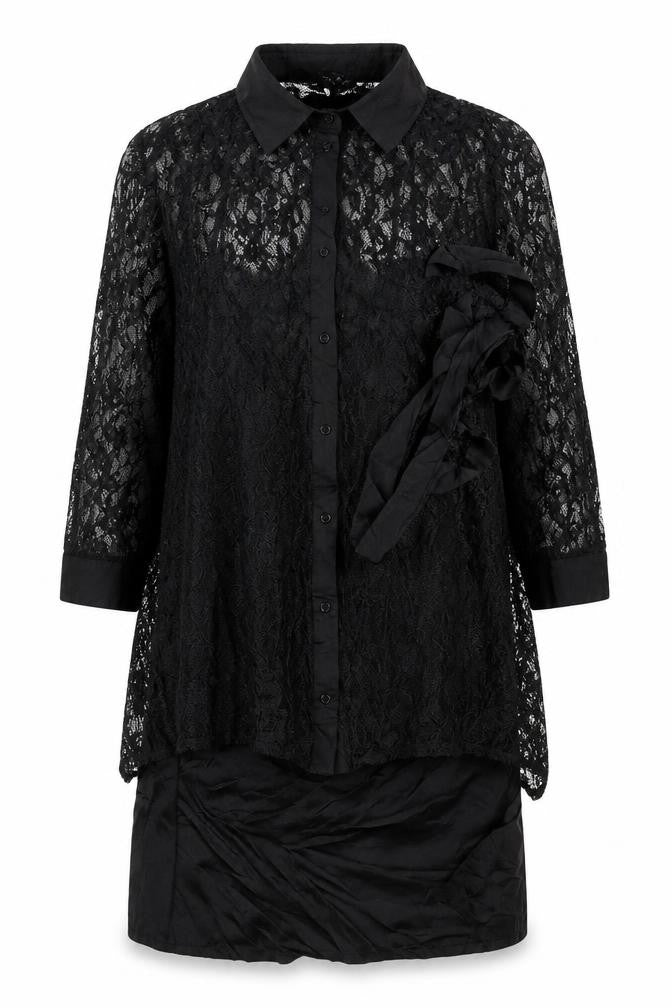 Pour Moi Women’s Black UK 16 Lace Fit & Flare Knee Dress