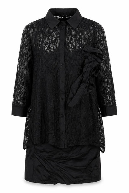 Pour Moi Women’s Black UK 16 Lace Fit & Flare Knee Dress