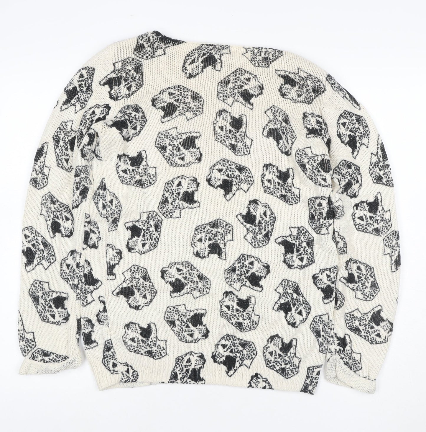 Custo Barcelona Women’s Ivory Black Skull Knit Jumper Size S