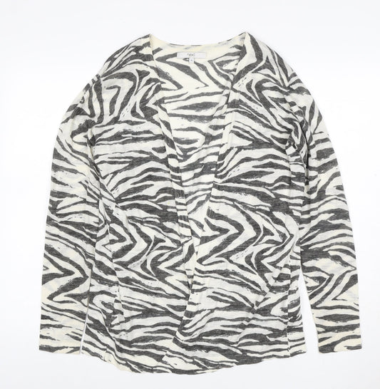 Next Women’s Ivory Zebra Print Open Cardigan UK 10 Linen Cotton