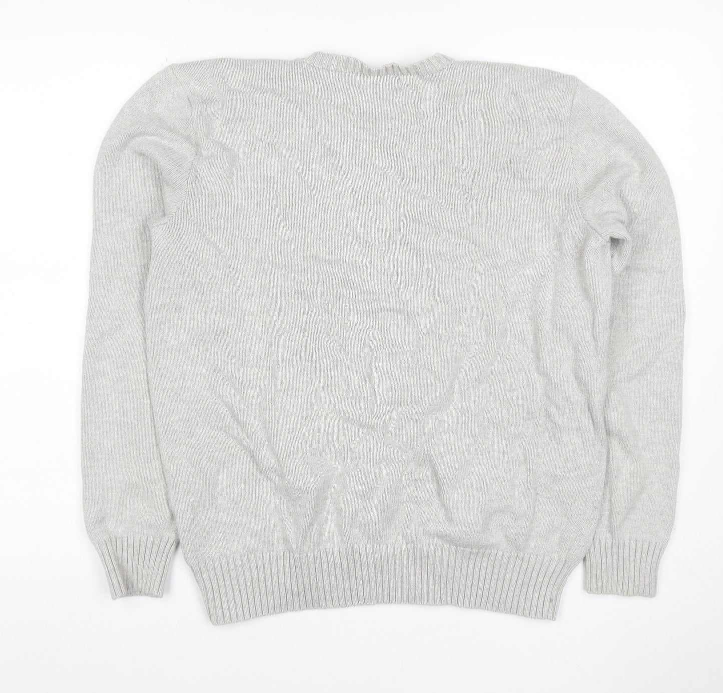 Polo Ralph Lauren Men's Grey Small Cotton Logo Crew Neck Jumper