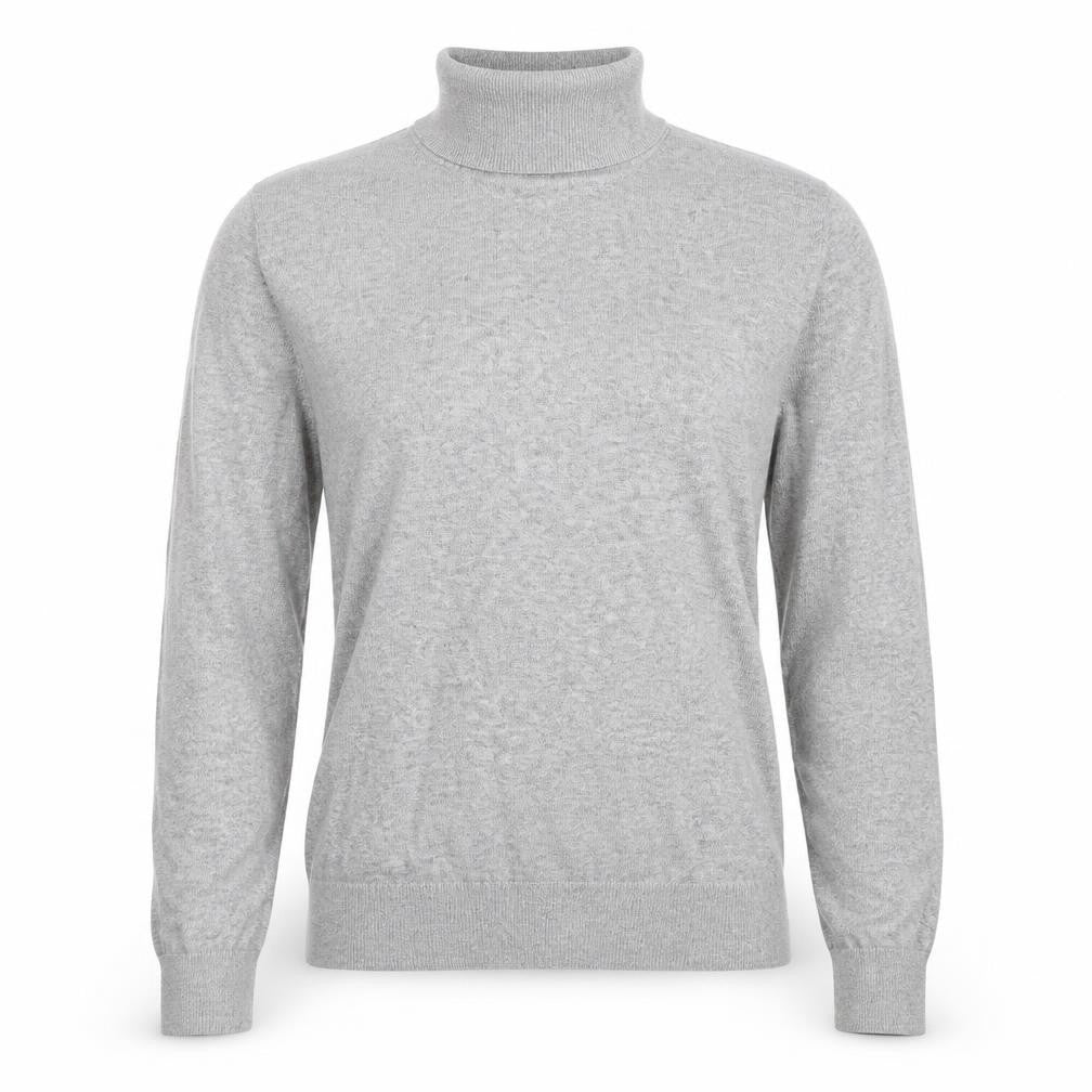 H&M Women Grey Size S Cotton Roll Neck Pullover Jumper