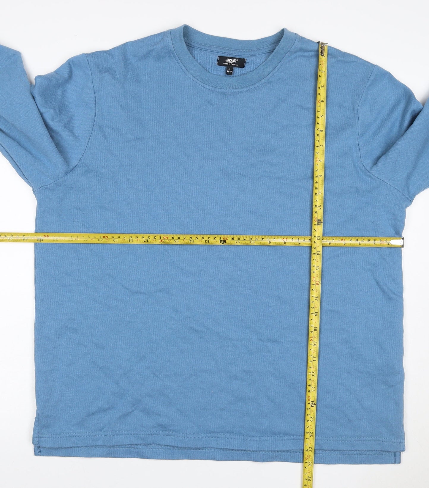 Jacamo Men’s Blue XL Crew Neck Pullover Sweatshirt Fleece