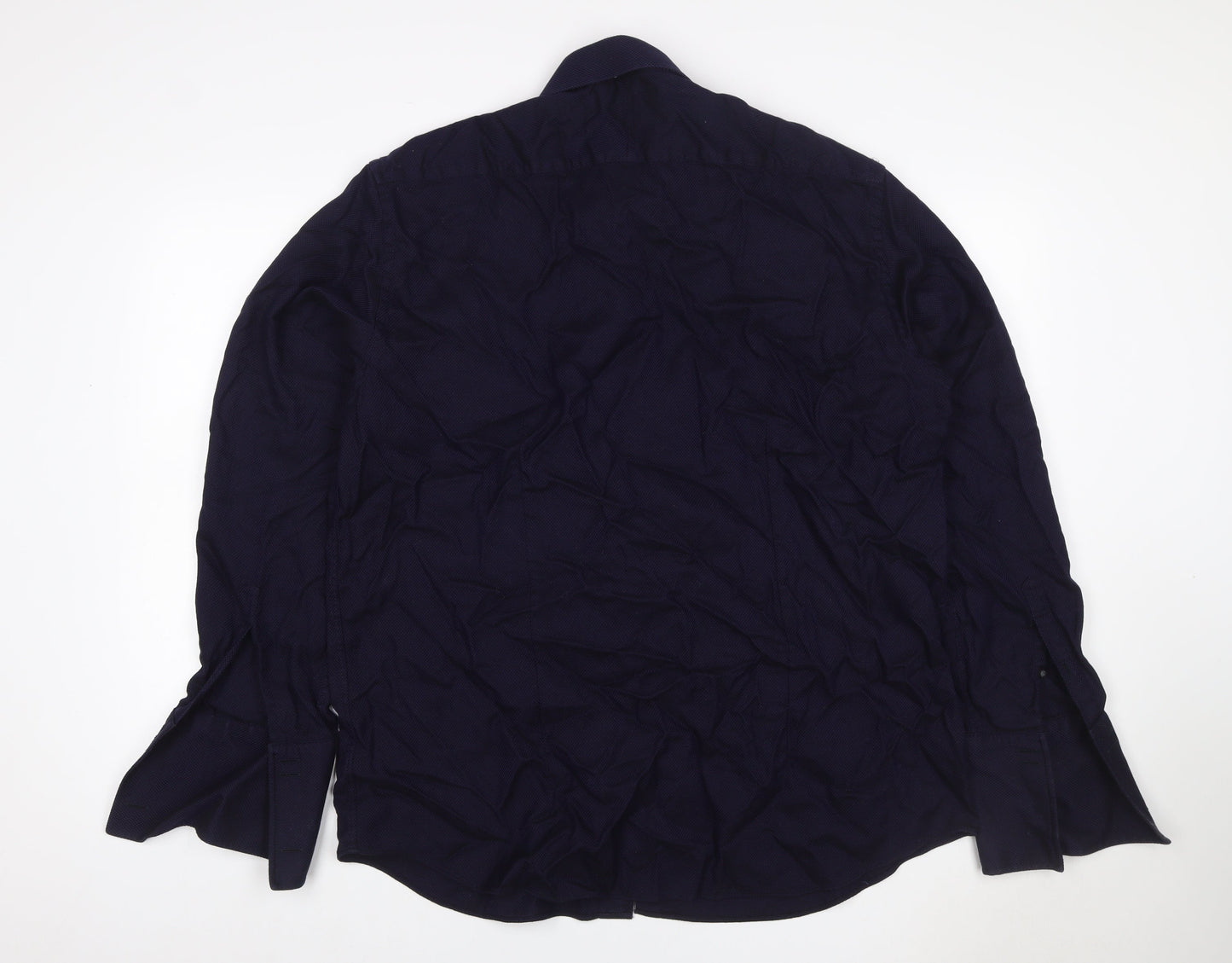Jasper Conran Men’s Blue 17.5 Cotton Long Sleeve Button-Up Shirt
