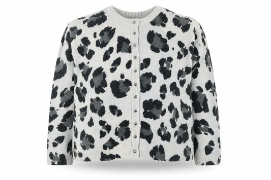 Marks & Spencer Women Blue Leopard Print Knit Cardigan Size L