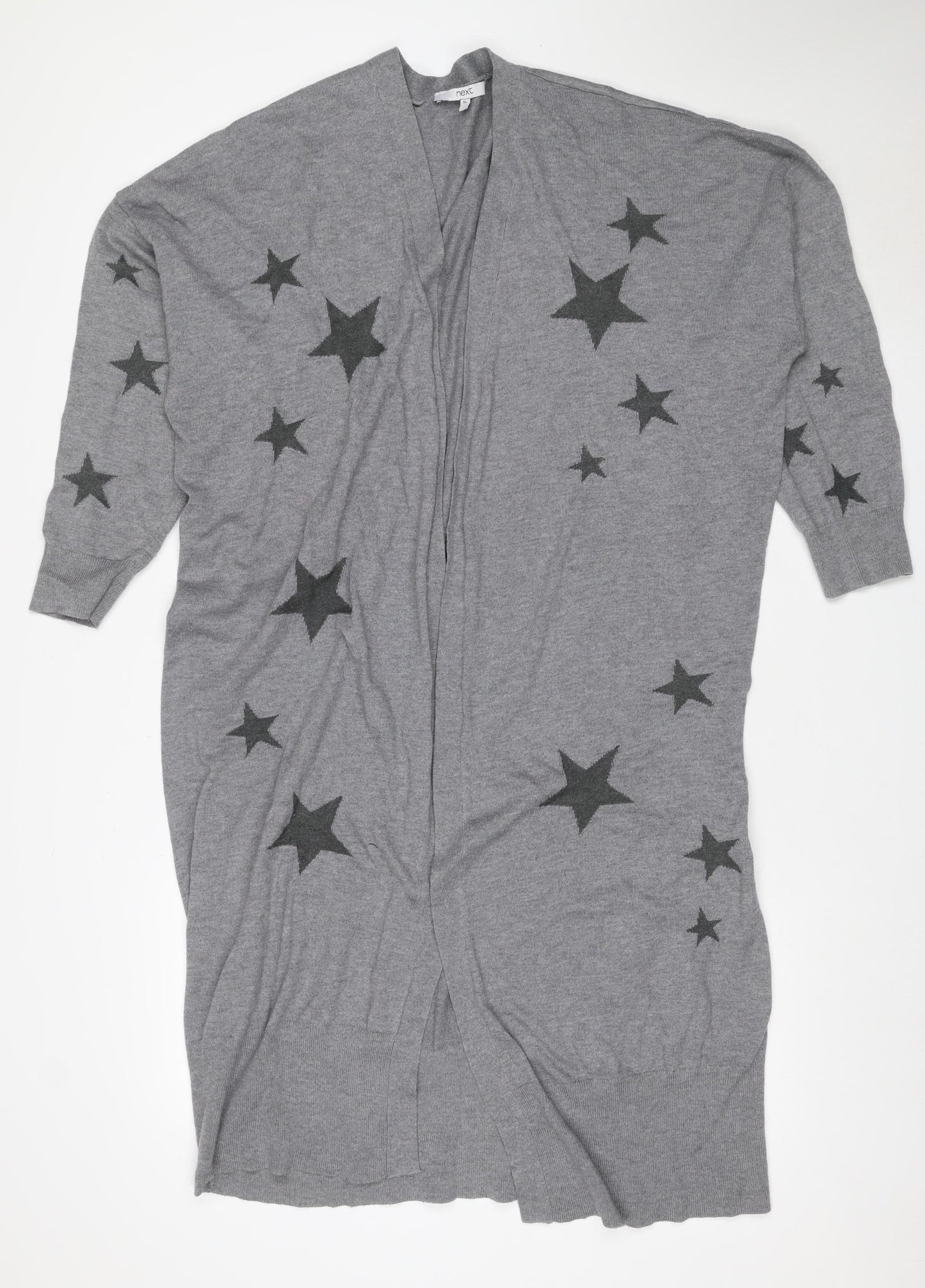 Next Women Grey XL Star Print Wool Blend Knit Pullover Jumper