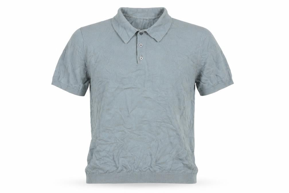 Reiss Men’s Grey Cotton Knit Polo Shirt Size L Short Sleeve