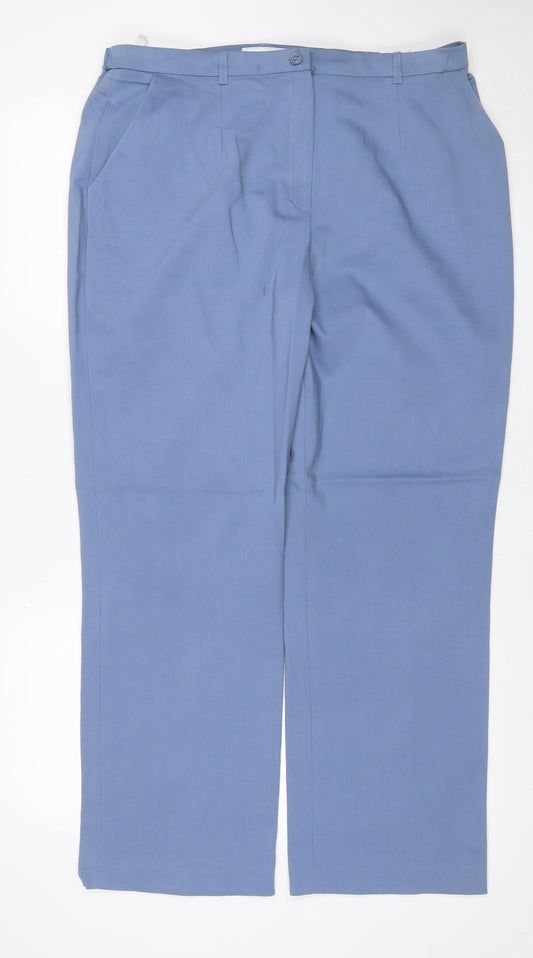 Cotswold Collections Women Blue Size 18 Wide-Leg Lined Trousers