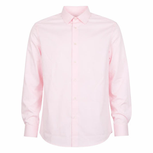 John Lewis Men Pink 16in Tailored Fit Cotton Long Sleeve Formal Shirt