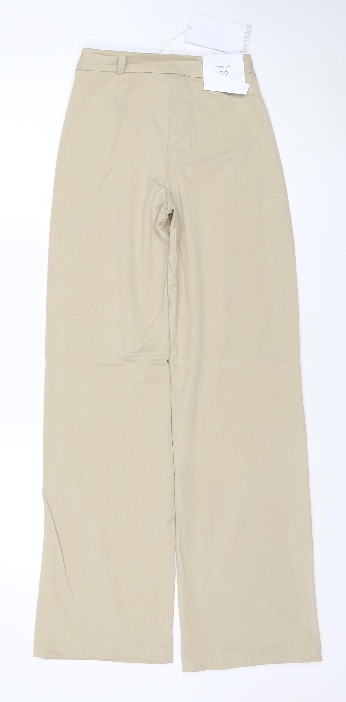 Bershka Women’s Beige UK 4 Wide Leg Tailored Dress Trousers