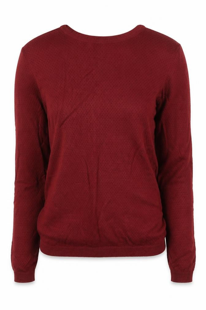 Vero Moda Women’s Red M Open Knit Crew Neck Long Sleeve Jumper