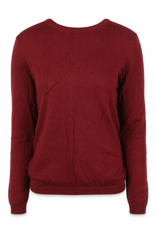 Vero Moda Women’s Red M Open Knit Crew Neck Long Sleeve Jumper