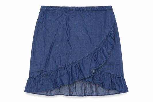 Next Women Blue UK 20 Chambray Wrap Ruffle Knee Length Skirt