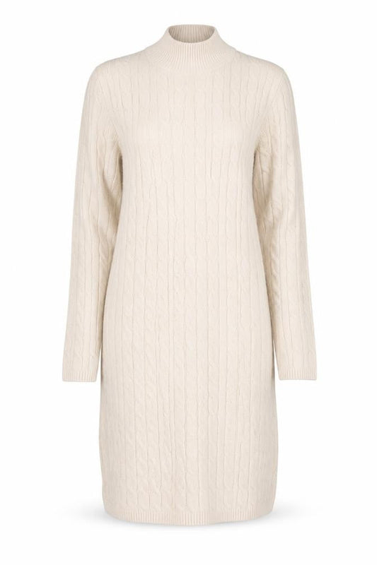 Hollister Women Ivory L Cable Knit Roll Neck Jumper Dress