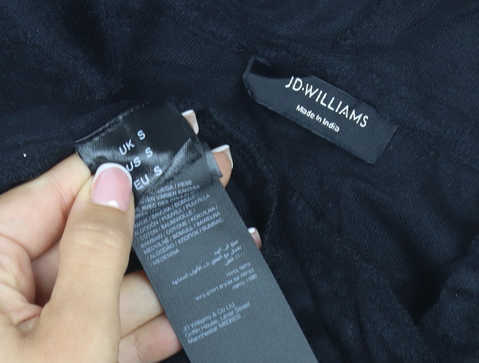 Brand and care label for JD Williams Women’s Black S Hooded Long Sleeve Shift Dress