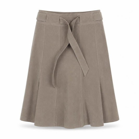 Classics Women Brown UK 14 Long Flared Belted Skirt