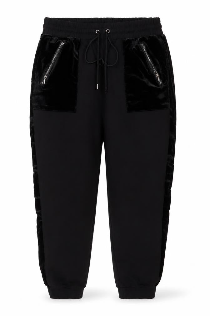 Marks & Spencer Women’s Black UK 16 Regular Velvet Pocket Jogger Trousers