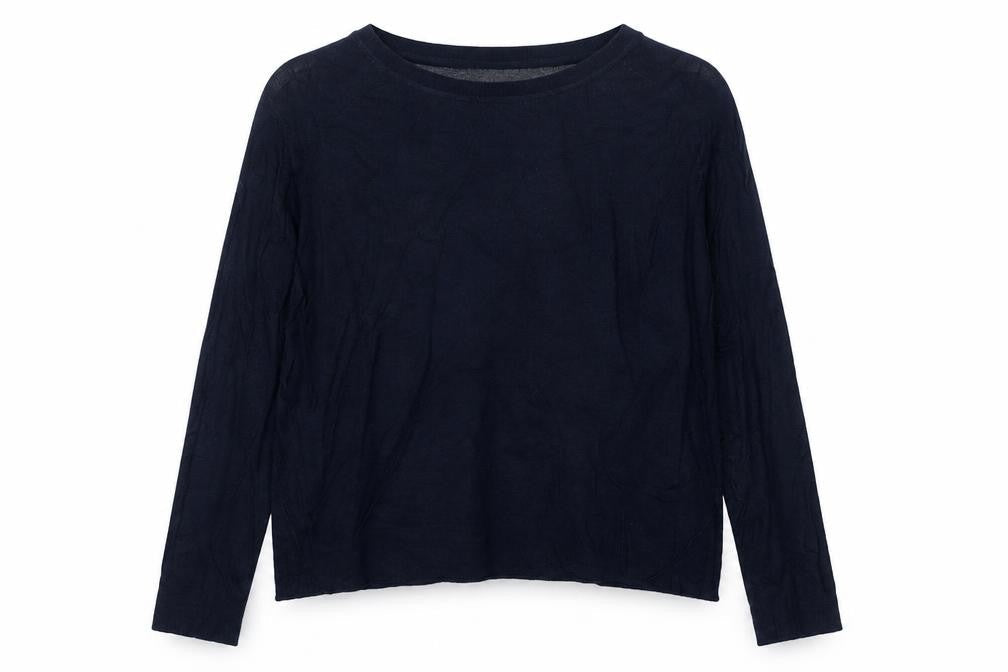 Zara Women’s Blue UK 12 Crew Neck Fine Knit Pullover Jumper