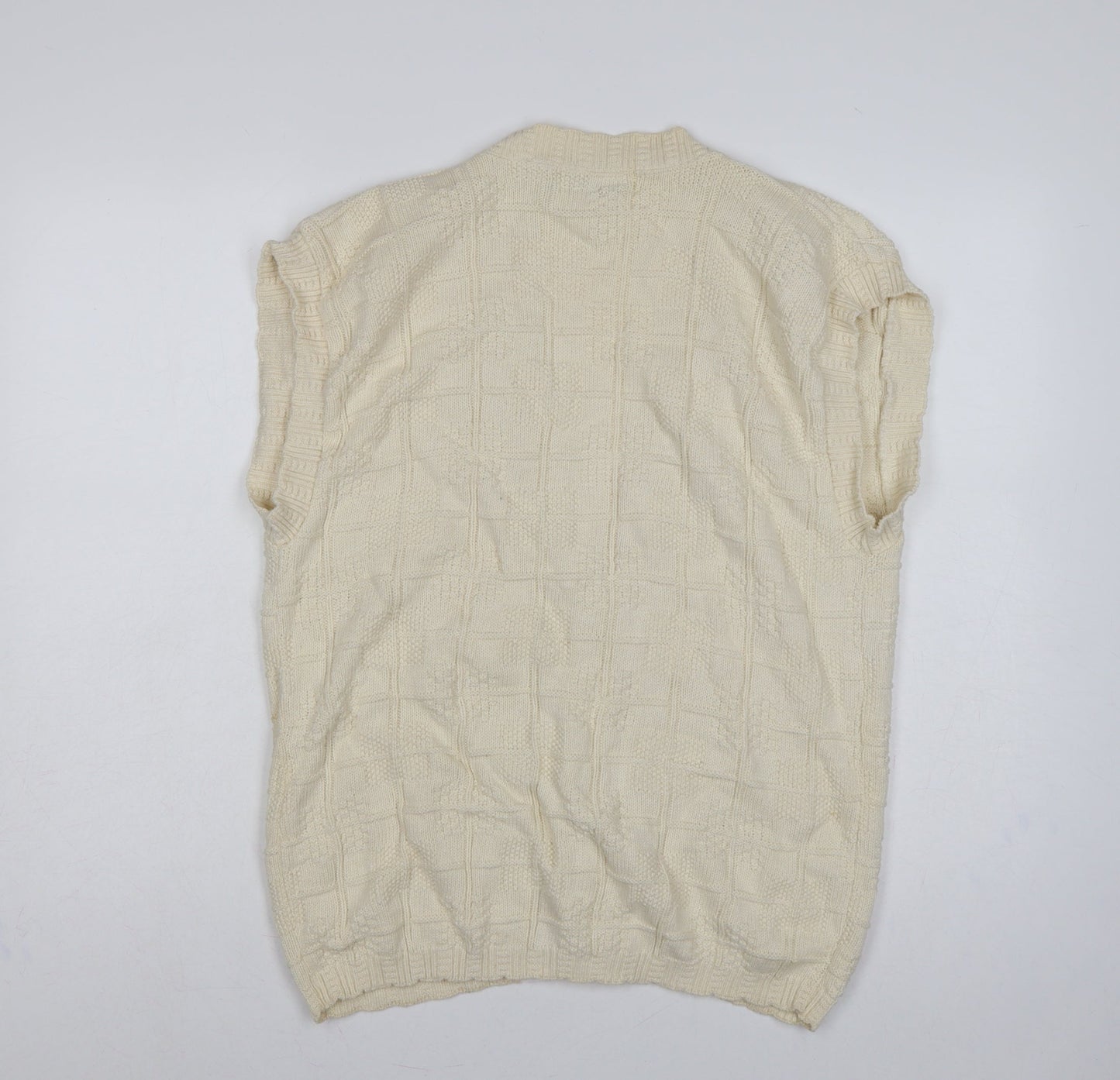 United States Sweaters Women’s Ivory L Cotton Knit Button Cardigan Vest