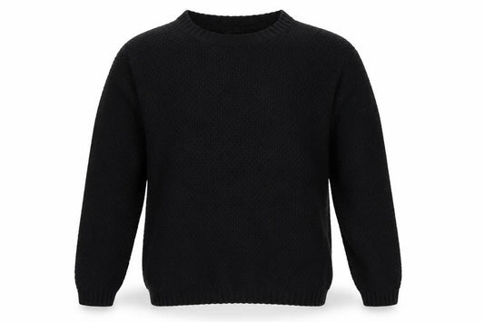 Fletcher Jones Men’s Black 2XL Chunky Knit Cotton Crew Neck Jumper