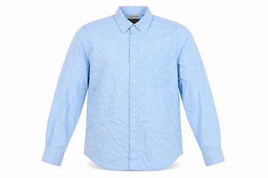 Timberland Men Blue M Cotton Button-Down Long Sleeve Casual Shirt