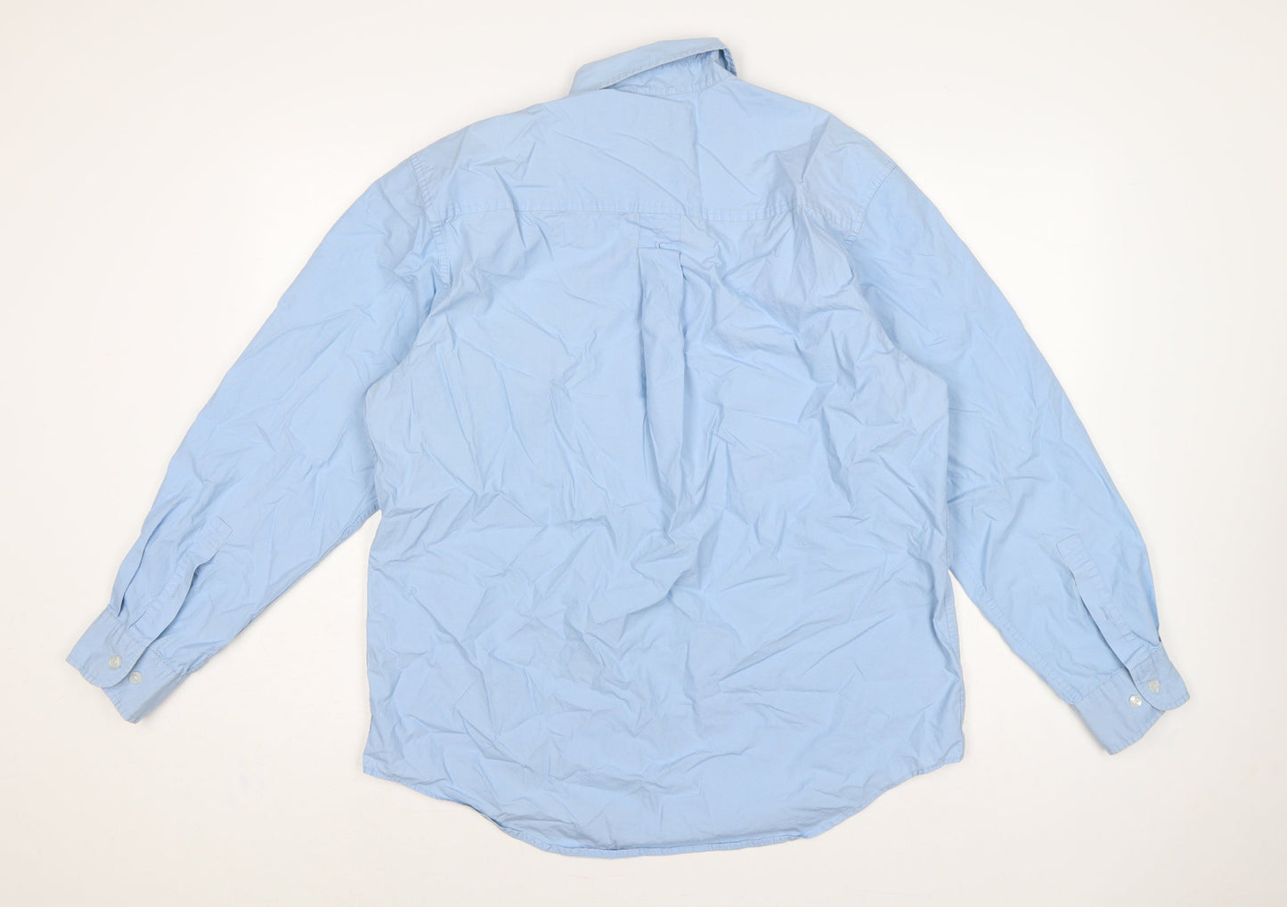 Timberland Men Blue M Cotton Button-Down Long Sleeve Casual Shirt