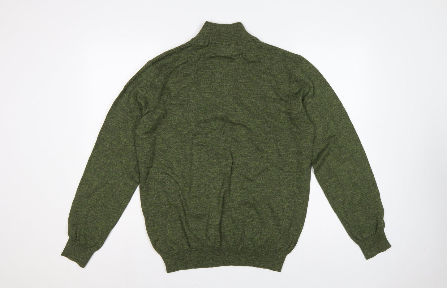 St Bernard Dunnes Men’s Green M Quarter Zip Cotton Knit Jumper