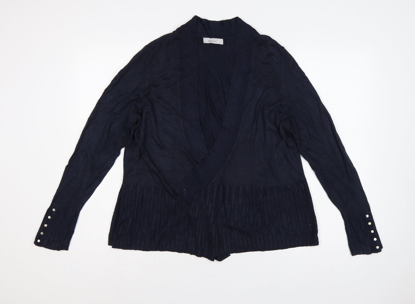 Marks and Spencer Per Una Women’s Navy Blue UK 18 Open Wrap Knit Cardigan