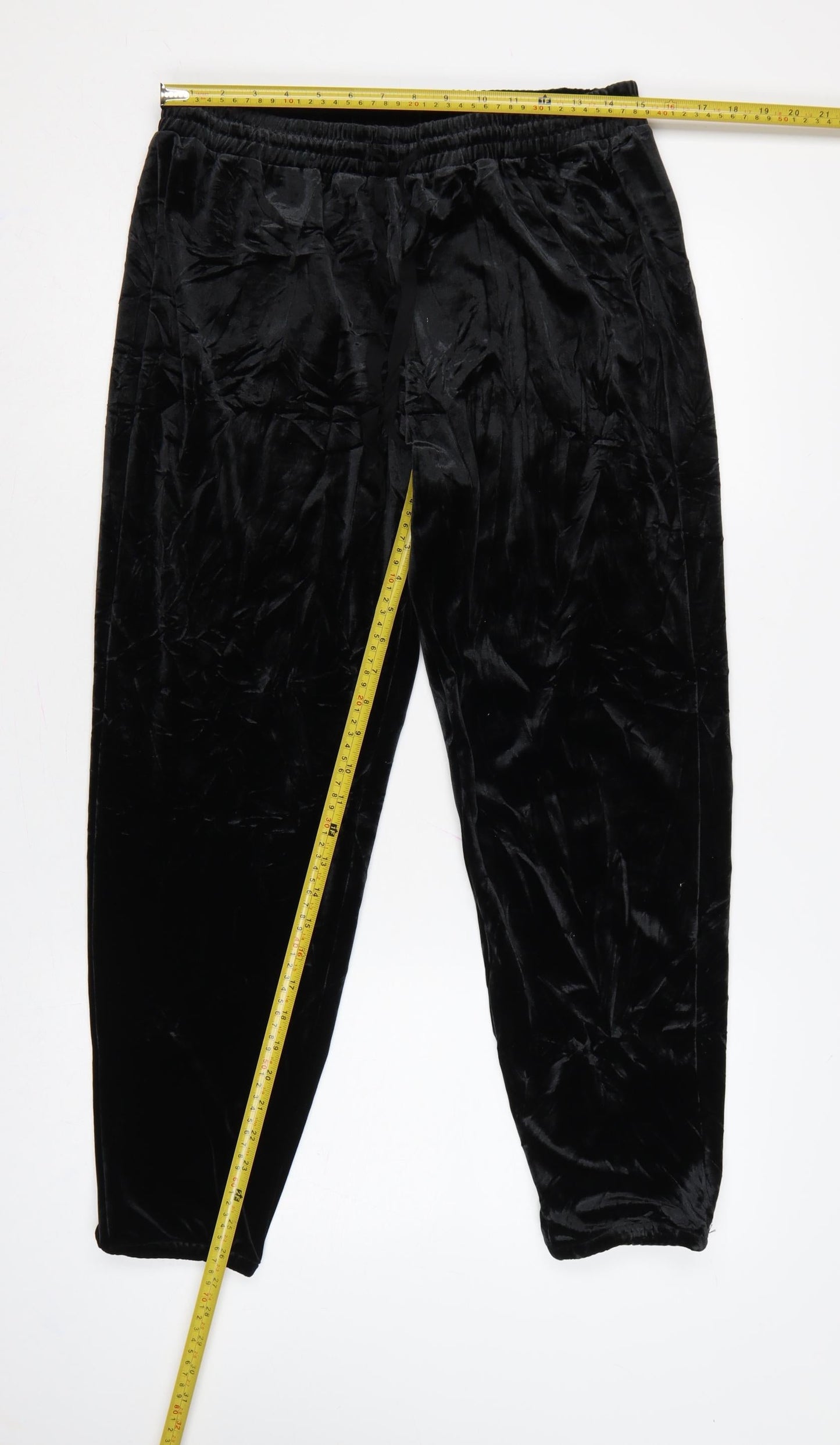 Gap Women Black M Velvet Jogger Trousers Elastic Waist Drawstring