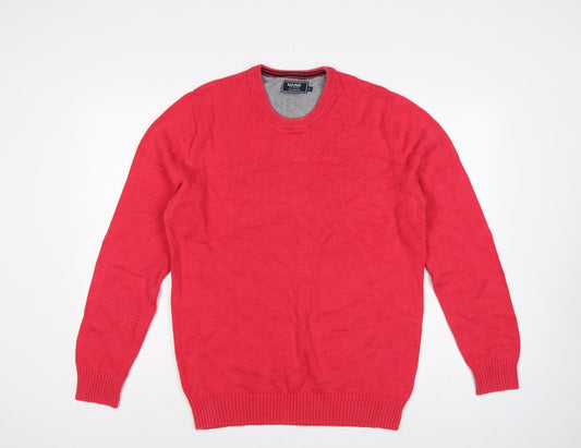 Maine New England Men's Red Medium Cotton Crew Neck Pullover Jumper