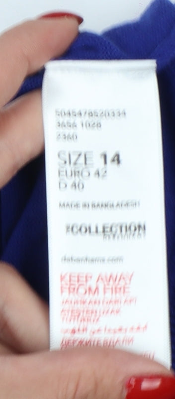 The Collection Debenhams Women’s Blue Size 14 Full Zip Knit Jumper