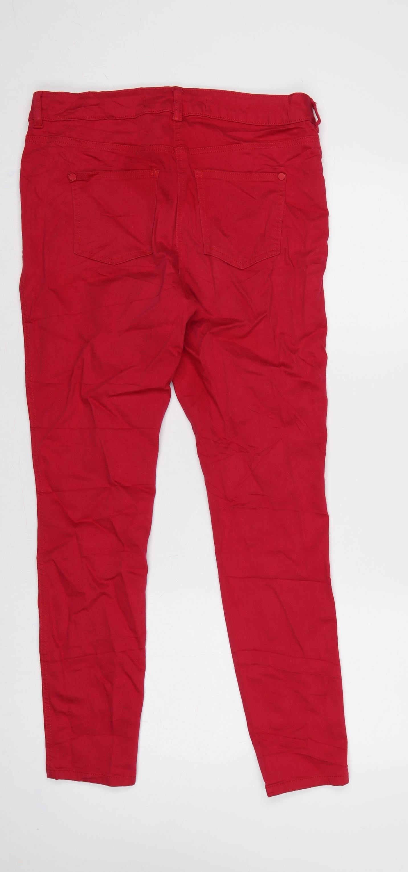 Next Women Red UK 14R Jegging Stretch Mid Rise 5-Pocket Jeans